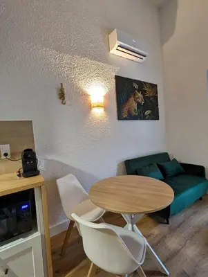 Coin salon dans l'établissement Studio Duplex le Jungle - Bourgoin Centre