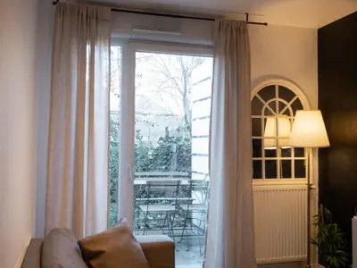Coin salon dans l'établissement La suite bohème, 4 prs, avec terrasse