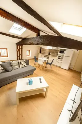 Cuisine ou kitchenette dans l'établissement L 'Écrin de Trévoux 3 Chambres confort