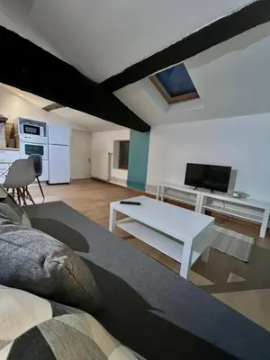 Télévision ou salle de divertissement dans l'établissement L 'Écrin de Trévoux 3 Chambres confort