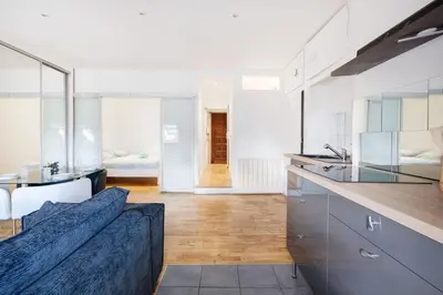 Cuisine ou kitchenette dans l'établissement La Cabane de Masséna
