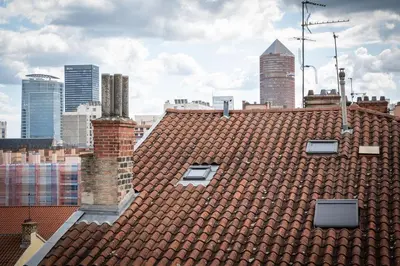 Vue générale sur Lyon ou vue de la ville depuis l'appartement