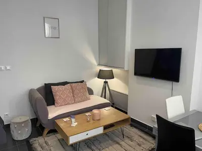 Télévision ou salle de divertissement dans l'établissement Le Masséna d'Or, Calme, Métro, et Parc Tête D'or