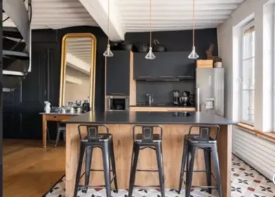 Cuisine ou kitchenette dans l'établissement Le Prestige Vieux Lyon, Duplex Vue sur la Saône