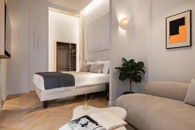 Un ou plusieurs lits dans un hébergement de l'établissement La Suite - Terreaux I - Studio with AC