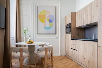 Cuisine ou kitchenette dans l'établissement La Suite - Constantine II - 1 bedroom with AC