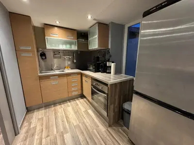 Cuisine ou kitchenette dans l'établissement Tiny house 3 terrasse-parking Groupama Stadium LDLCArena
