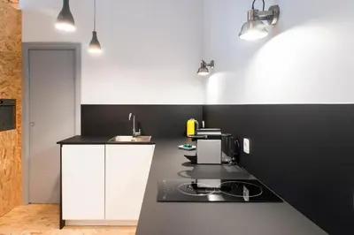Cuisine ou kitchenette dans l'établissement 21Royale
