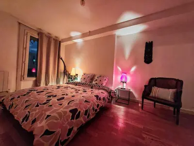 Un ou plusieurs lits dans un hébergement de l'établissement Grand loft bourgeois, Coeur Vieux Lyon