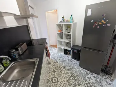 Cuisine ou kitchenette dans l'établissement Le Garnier - Lyon 7 avec Balcon & Parking Inclus