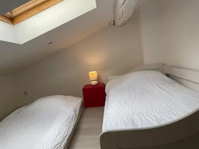 Un ou plusieurs lits dans un hébergement de l'établissement Apartment Montmerle centre, 10 minutes Belleville