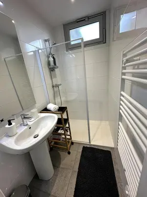 Salle de bains dans l'établissement Appartement L'escale à Vienne