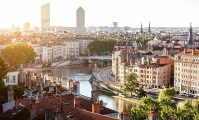Vue générale sur Villeurbanne ou vue de la ville depuis l'appartement