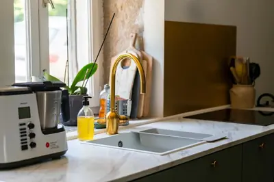 Cuisine ou kitchenette dans l'établissement Bulle Vagabonde