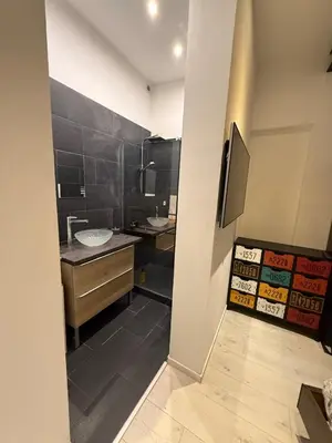 Salle de bains dans l'établissement Le Loft d 'Éveux - 2 places de parking