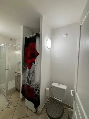 Salle de bains dans l'établissement Bonheur