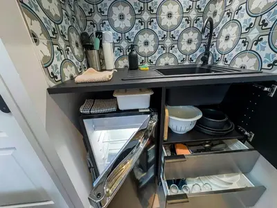 Cuisine ou kitchenette dans l'établissement Studio cosy - Petit Parilly