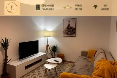 Télévision ou salle de divertissement dans l'établissement Cozy atmosphere 4pers near Eurexpo GroupamaStadium
