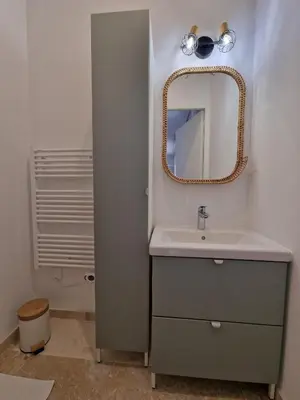 Salle de bains dans l'établissement Studio neuf climatisé wifi 27m2