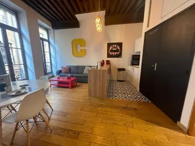 Coin salon dans l'établissement Studio Le Cocon de Jacquard