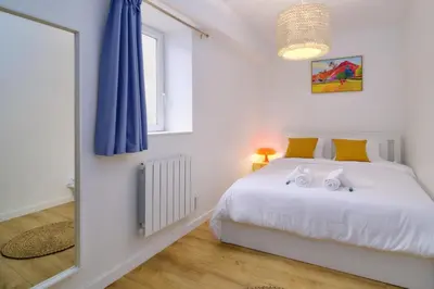 Un ou plusieurs lits dans un hébergement de l'établissement Le Marty, T2 inoubliable, confort et style