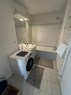 Salle de bains dans l'établissement Superbe appartement à Lyon8 avec 2 balcons