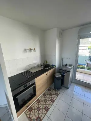 Cuisine ou kitchenette dans l'établissement Superbe appartement à Lyon8 avec 2 balcons