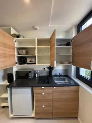 Cuisine ou kitchenette dans l'établissement Le 19 Saint Priest en Jarez