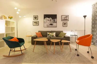 Coin salon dans l'établissement Appartement de standing - 4 chambres - Grand Lyon