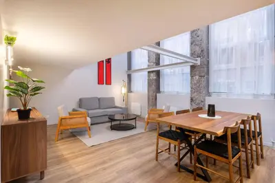 Coin salon dans l'établissement Appartement vue sur la Saône