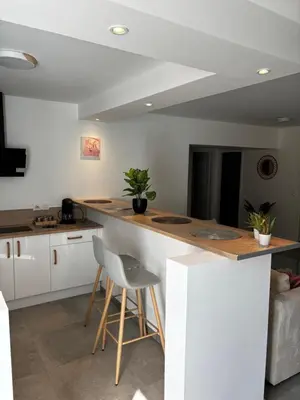 Cuisine ou kitchenette dans l'établissement Charmant appartement 2 chambres