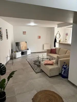 Coin salon dans l'établissement Charmant appartement 2 chambres