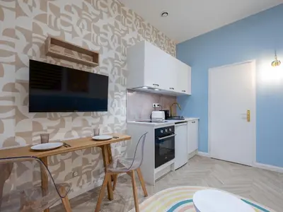 Cuisine ou kitchenette dans l'établissement Calm and design metro Guichard