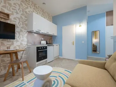 Cuisine ou kitchenette dans l'établissement Calm and design metro Guichard