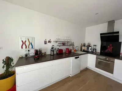 Cuisine ou kitchenette dans l'établissement Au Son du Clocher