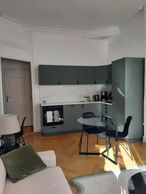 Cuisine ou kitchenette dans l'établissement Haussmannien rénové et climatisé, Centre de Lyon - Métro Saxe-Gambetta