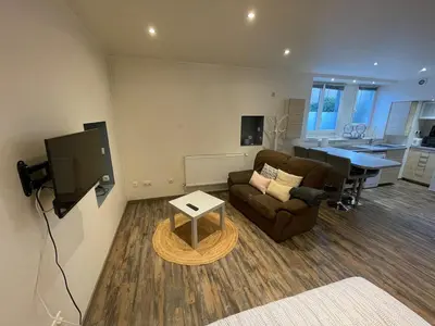 Télévision ou salle de divertissement dans l'établissement Studio entièrement équipé au coeur du centre ville