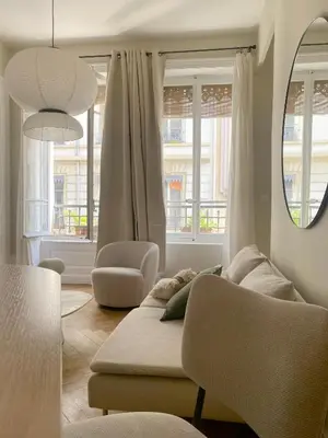 Coin salon dans l'établissement Appartement hausmannien au coeur du 7e