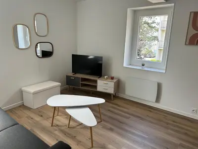 Télévision ou salle de divertissement dans l'établissement Charmant appartement au cœur de Montrond