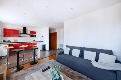 Cuisine ou kitchenette dans l'établissement Charmant T3 au Cœur de Lyon 7ème