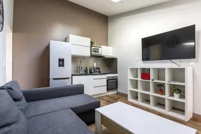 Cuisine ou kitchenette dans l'établissement Smartstay Louis Mille - Gratte-Ciel