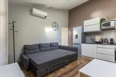 Cuisine ou kitchenette dans l'établissement Smartstay Louis Mille - Gratte-Ciel