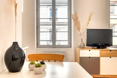 Télévision ou salle de divertissement dans l'établissement Le Martini - Clim mobile - studio au Brotteaux Métro B