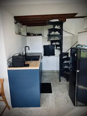 Cuisine ou kitchenette dans l'établissement L Orangerie