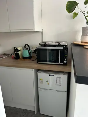 Cuisine ou kitchenette dans l'établissement O métro gratte-ciel