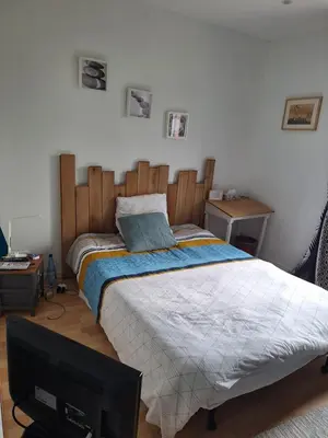 Un ou plusieurs lits dans un hébergement de l'établissement Chambre Noah chez Laurent