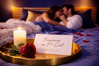 Un ou plusieurs lits dans un hébergement de l'établissement La Suite 7ième ciel étoilé, SPA XXL, Lit sous les étoiles, 5 min centre ville