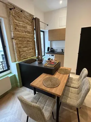 Cuisine ou kitchenette dans l'établissement Appartement élégant et chic refait à neuf