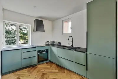 Cuisine ou kitchenette dans l'établissement Le memorable