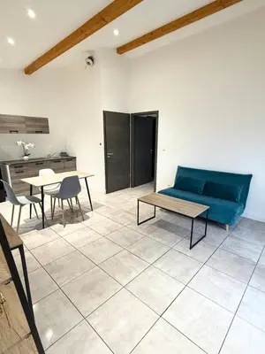 Coin salon dans l'établissement T2 étage Lumineux à Leyment